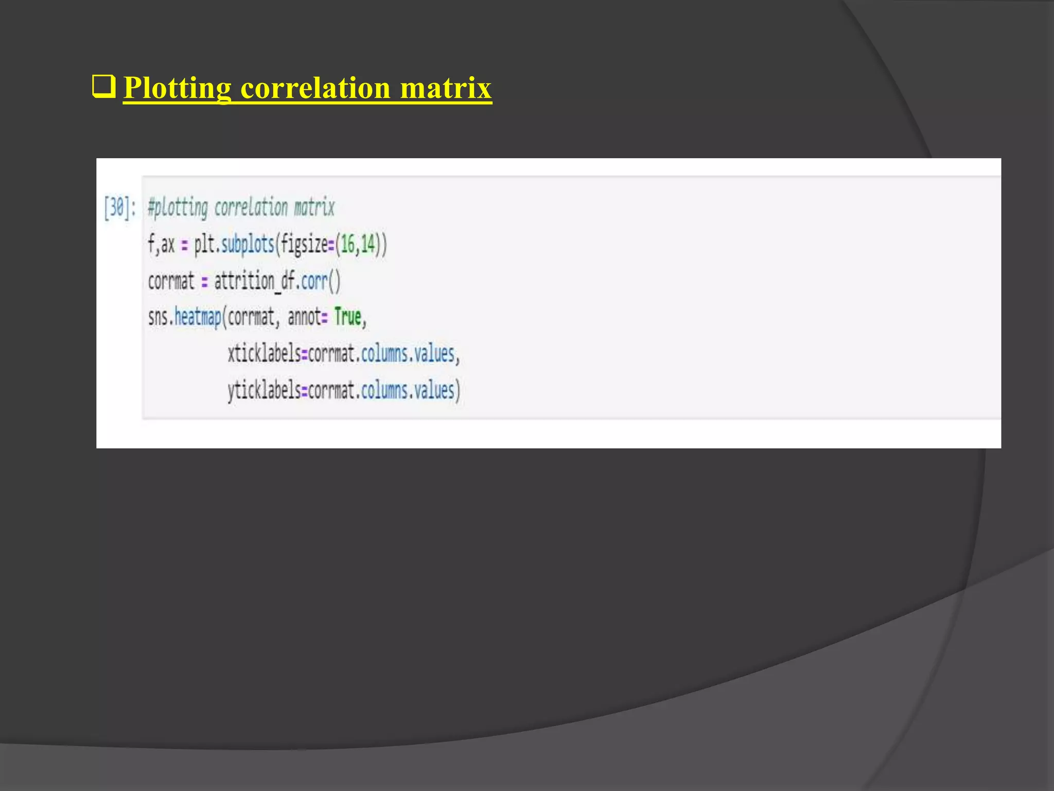 Plotting correlation matrix
 