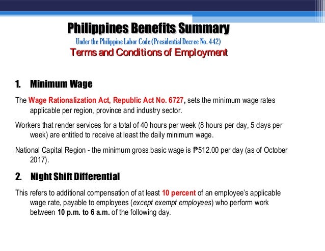 presidential decree code no labor (Philippines) and benefits services Employee presidential decree code no labor (Philippines) and benefits services Employee
