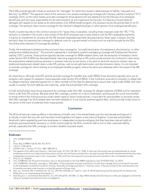 Employee Benefits Liability Insurance Coverage for