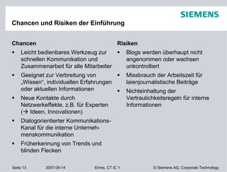 Employee Blogging - Siemens