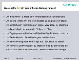 Employee Blogging - Siemens