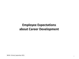Employee Expectations
about Career Development
1
BPHR– D.Famà, September 2015
 