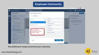 www.cloudanalogy.com
Employee Community
Now publish your changes and preview your community.
 