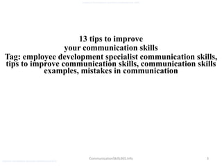 Employee development specialist communication skills pdf