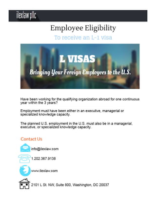 Employee eligibility to receive L1 visa