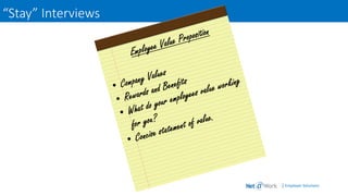 | Employer Solutions
“Stay” Interviews
 