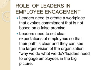 Employee engagement and leaders role | PPTX
