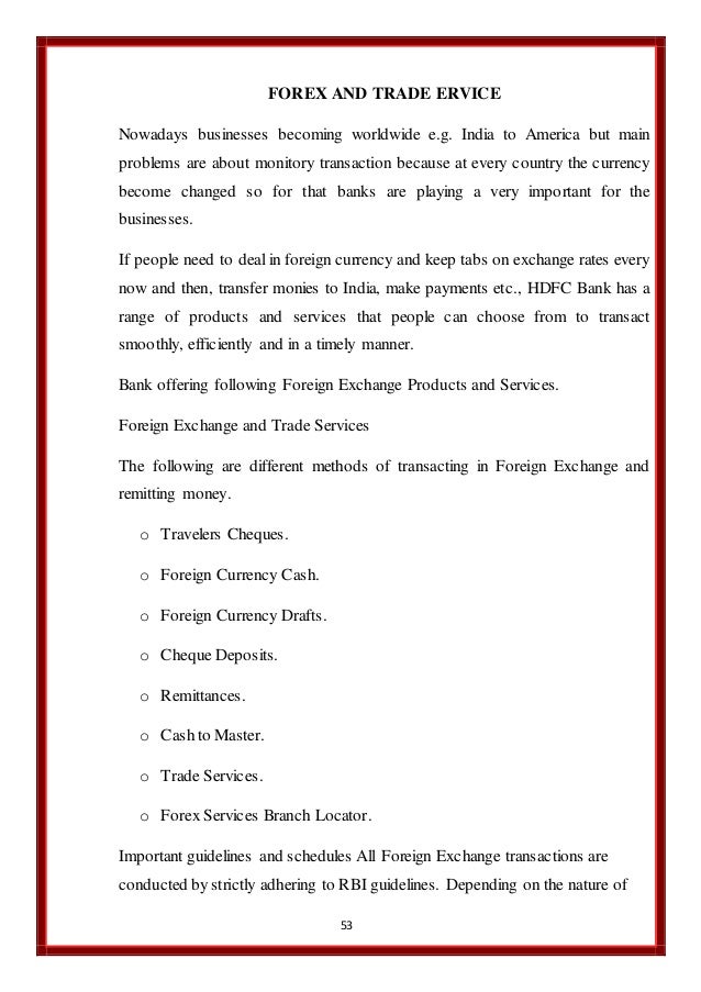 Hdfc Bank Forex Trading - 