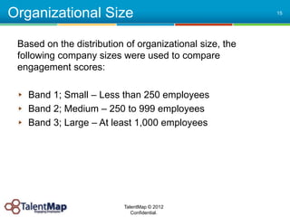 Organizational Size
Based on the distribution of organizational size, the
following company sizes were used to compare
eng...