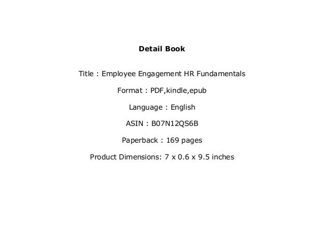 Download P D F Employee Engagement Hr Fundamentals Read Onl