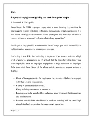 employee engagement dissertation titles