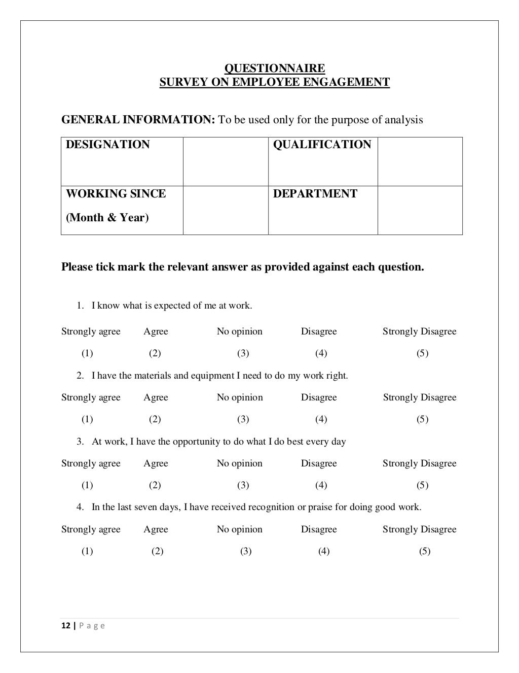 Employee Engagement Report