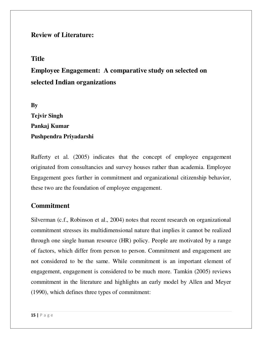 Employee Engagement Report