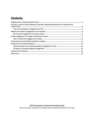 Contents
Aligning culture, strategy and performance .........................................................................