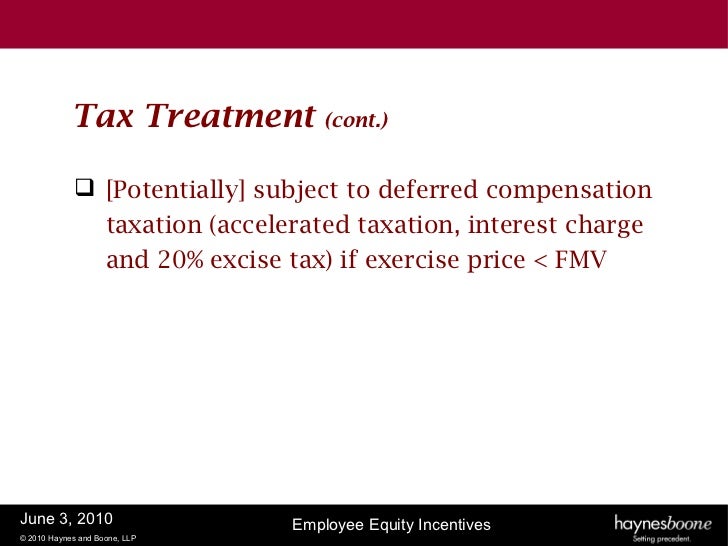 Tax treatment of incentive stock options
