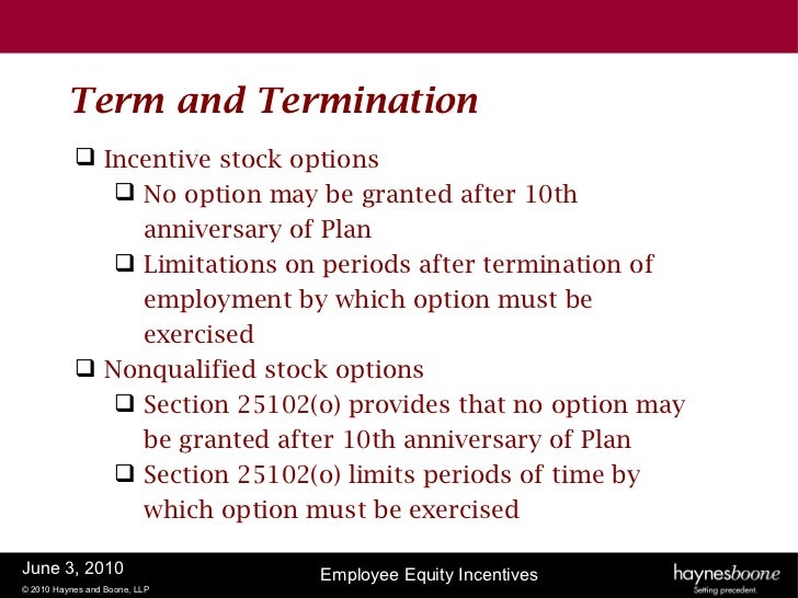 equity incentive stock options