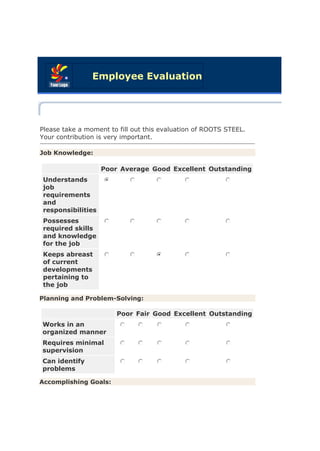Employee evaluation