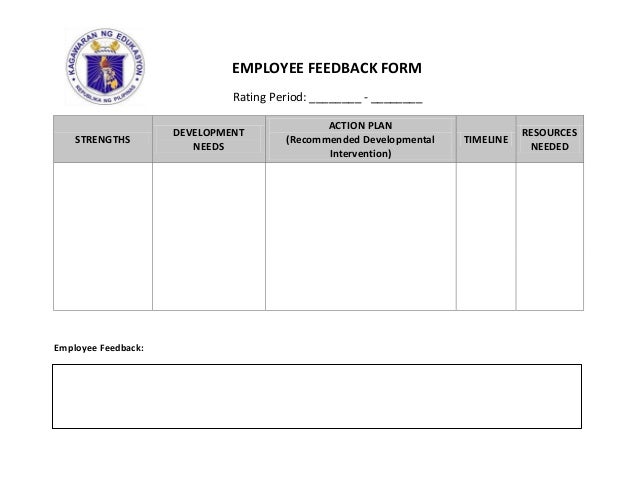 employee feedback form employee feedback form