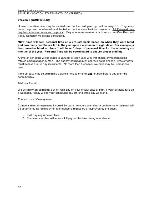 Sample Employee handbook