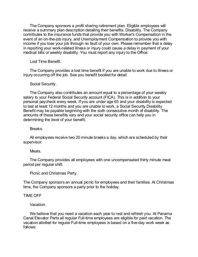 employee handbook template