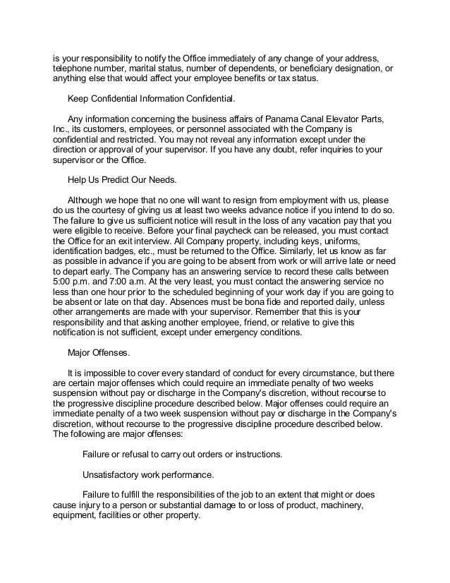 employee handbook template