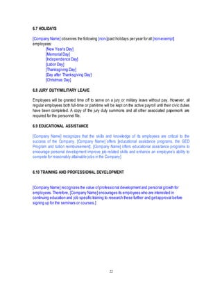 Employee handbook template 0777 | PDF