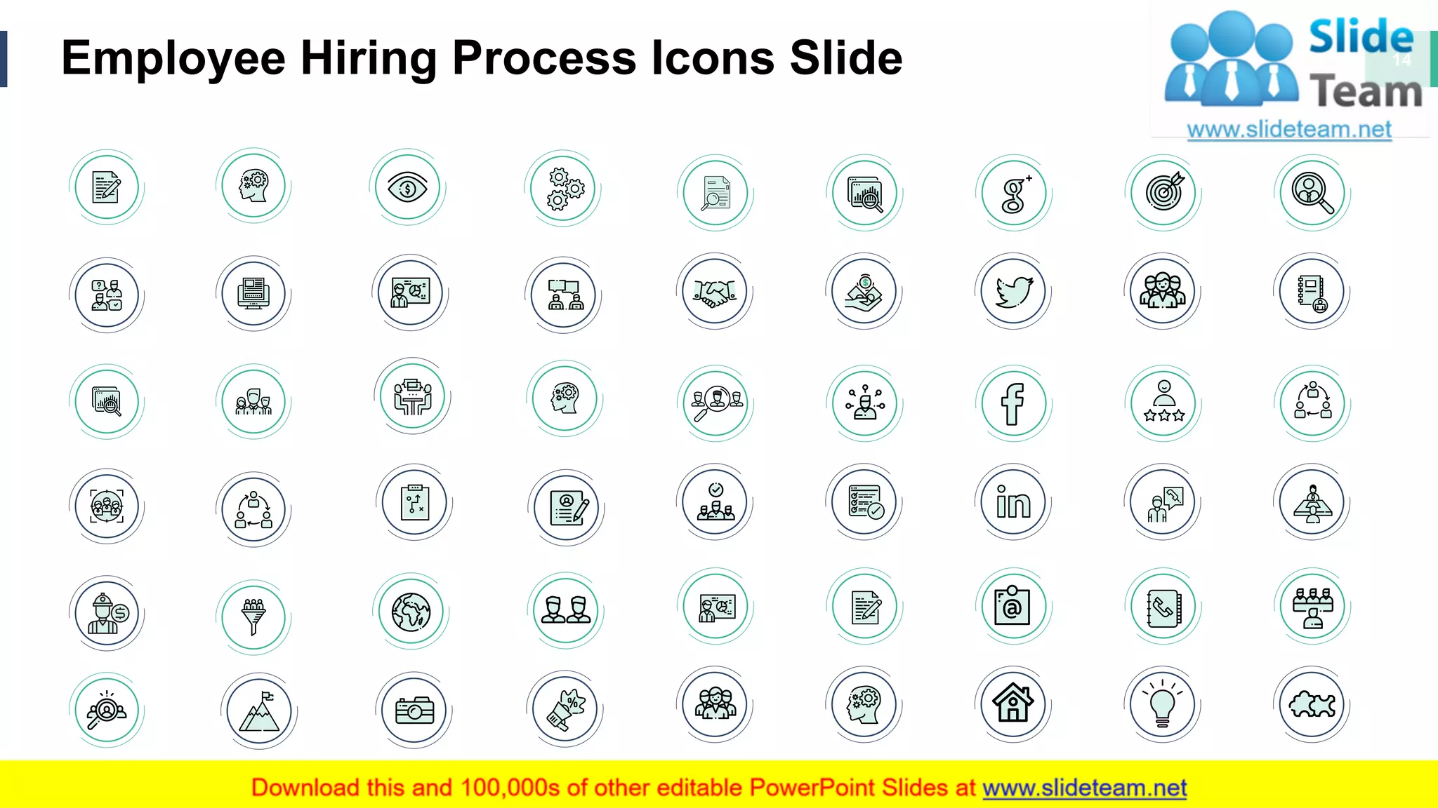 Employee Hiring Process Icons Slide 14
 