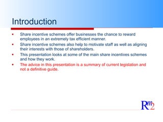Employee Incentives And Share Incentive Plans | PPT