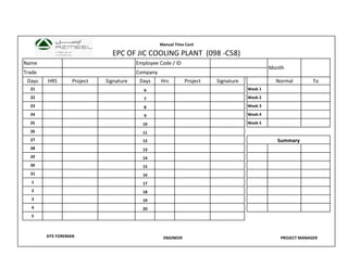 Employee manual time card | PPT