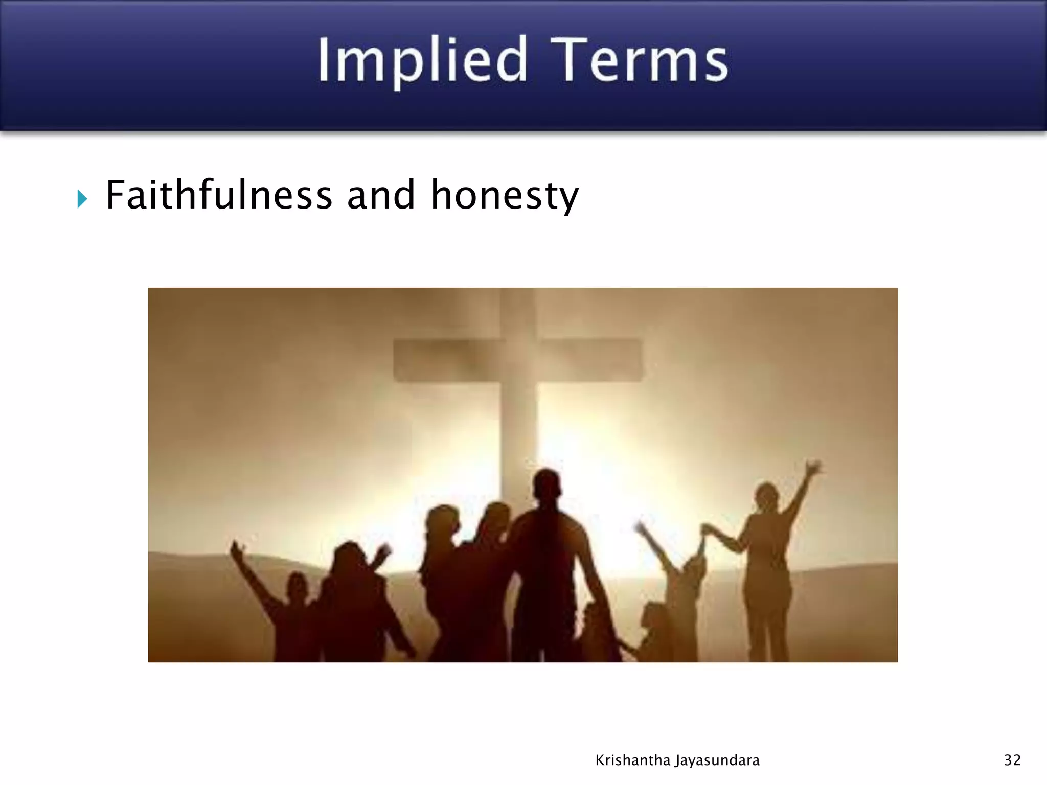  Faithfulness and honesty
32Krishantha Jayasundara
 