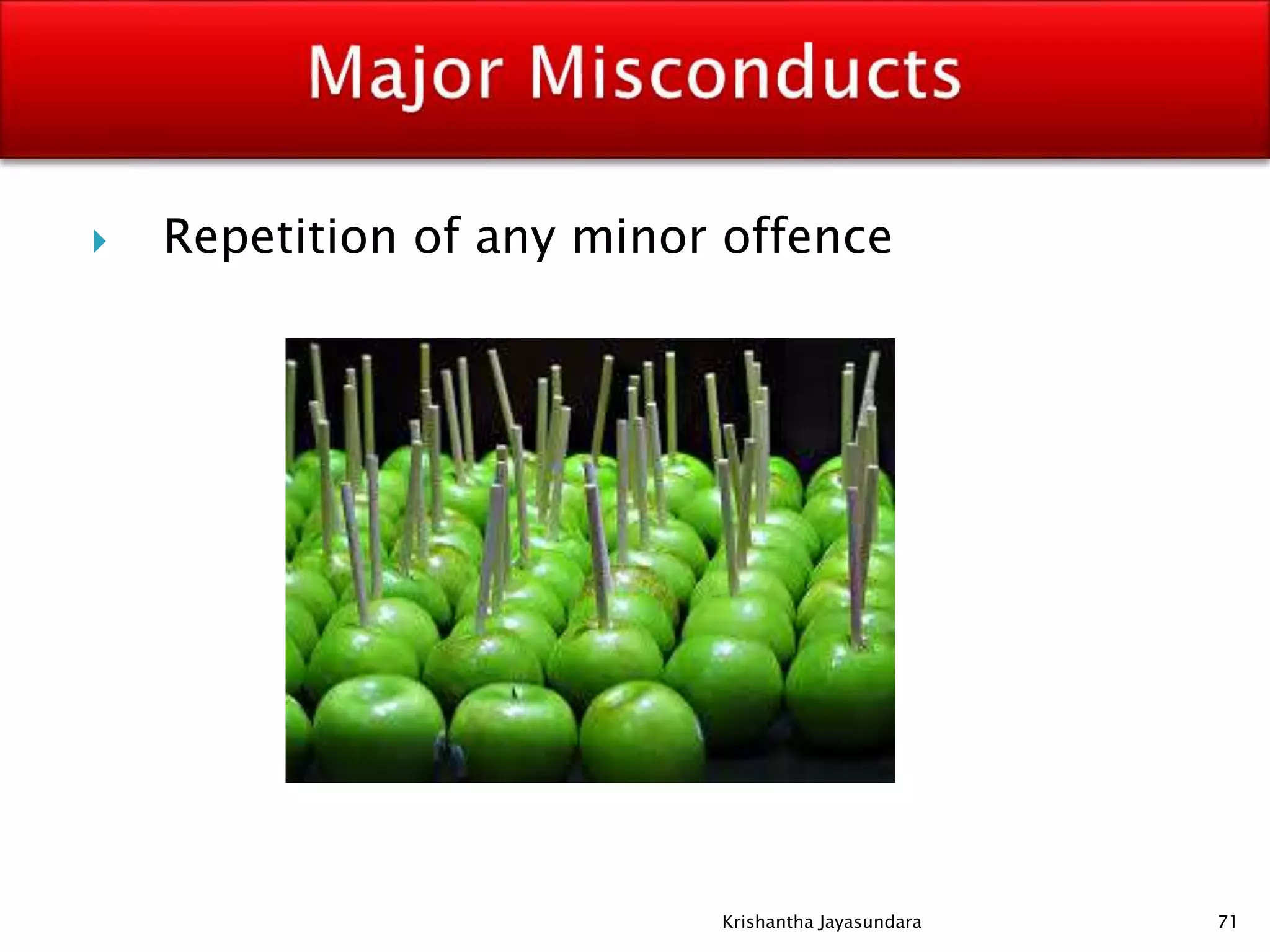  Repetition of any minor offence
71Krishantha Jayasundara
 