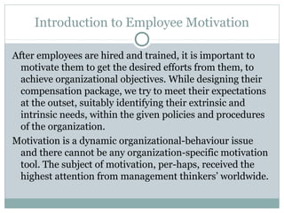 Employee motivation