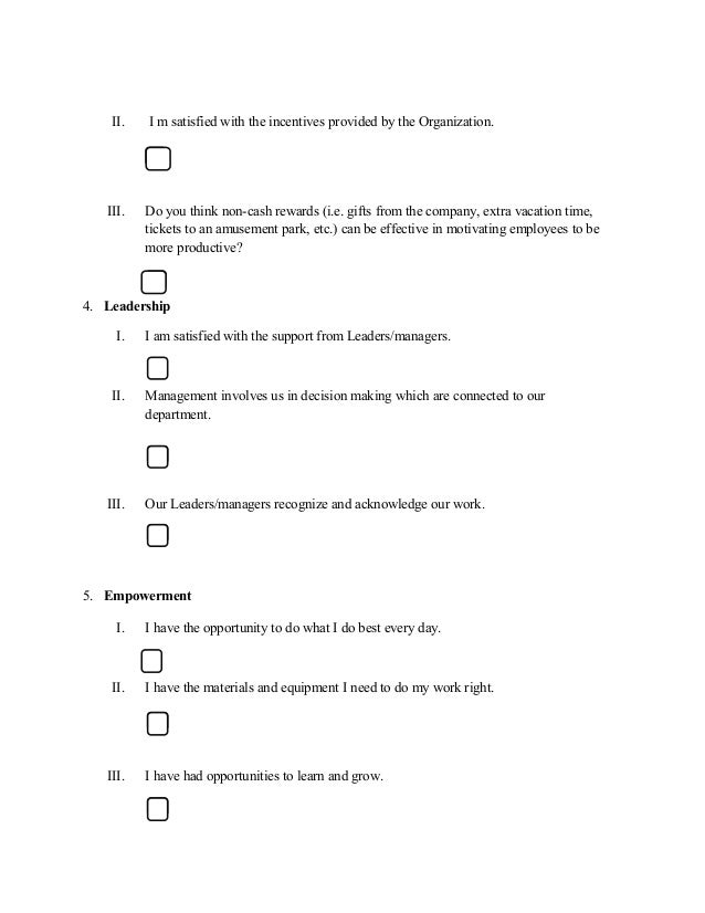 Employee Motivation Questionnaire Example Hadi Palmex Co - 