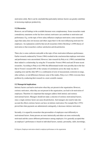 Employee motivation and performance | PDF