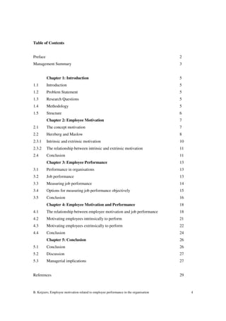 Employee motivation and performance | PDF