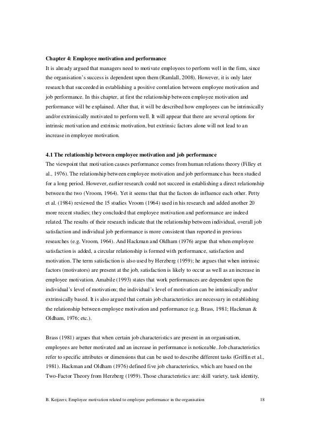 Dissertation on motivation and employee performance