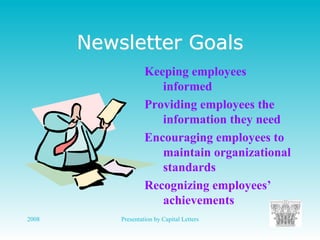 Newsletter Goals Employee Newsletters | PDF