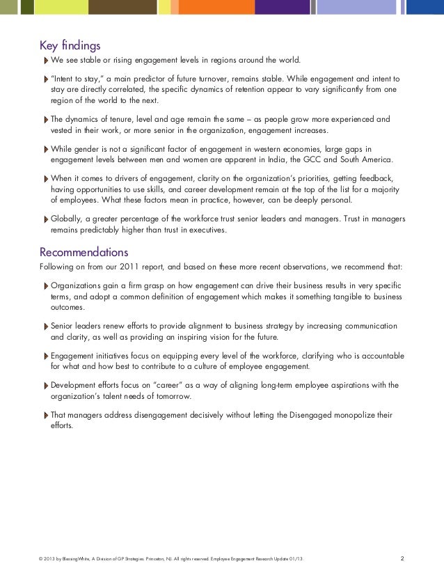 Employe Engagement Research Update By Blessingwhite Employe Engagement Research Update By Blessingwhite