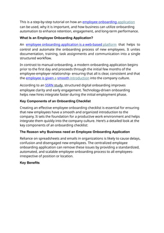 Employee Onboarding Application | Step-by-Step Guide 2026 | PPTX