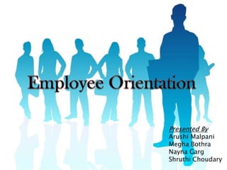Employee Orientation Presented By Arushi Malpani Megha Bothra Nayna Garg Shruthi Choudary 