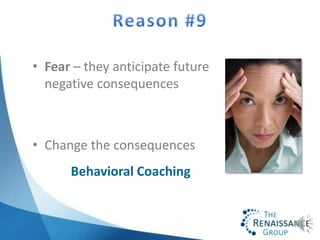 • Why do managers fail to improve
  performance?

• Their solutions rarely address the
  cause of the performance issue.

...