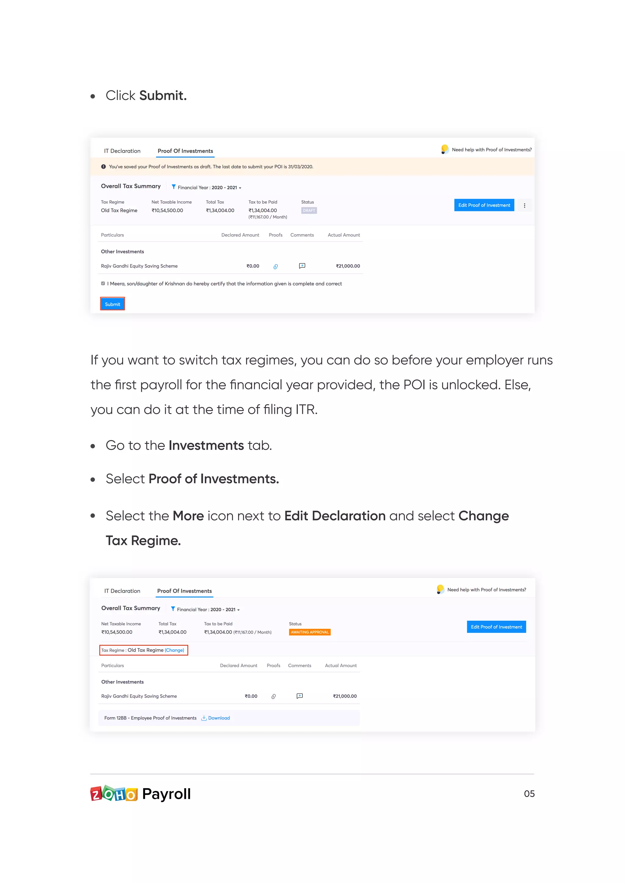 ZOHO Payroll guide | PDF