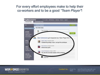 For every effort employees make to help their
 co-workers and to be a good “Team Player”!
 
