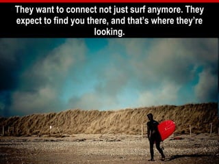 They want to connect not just surf anymore. They expect to find you there, and that’s where they’re looking. 