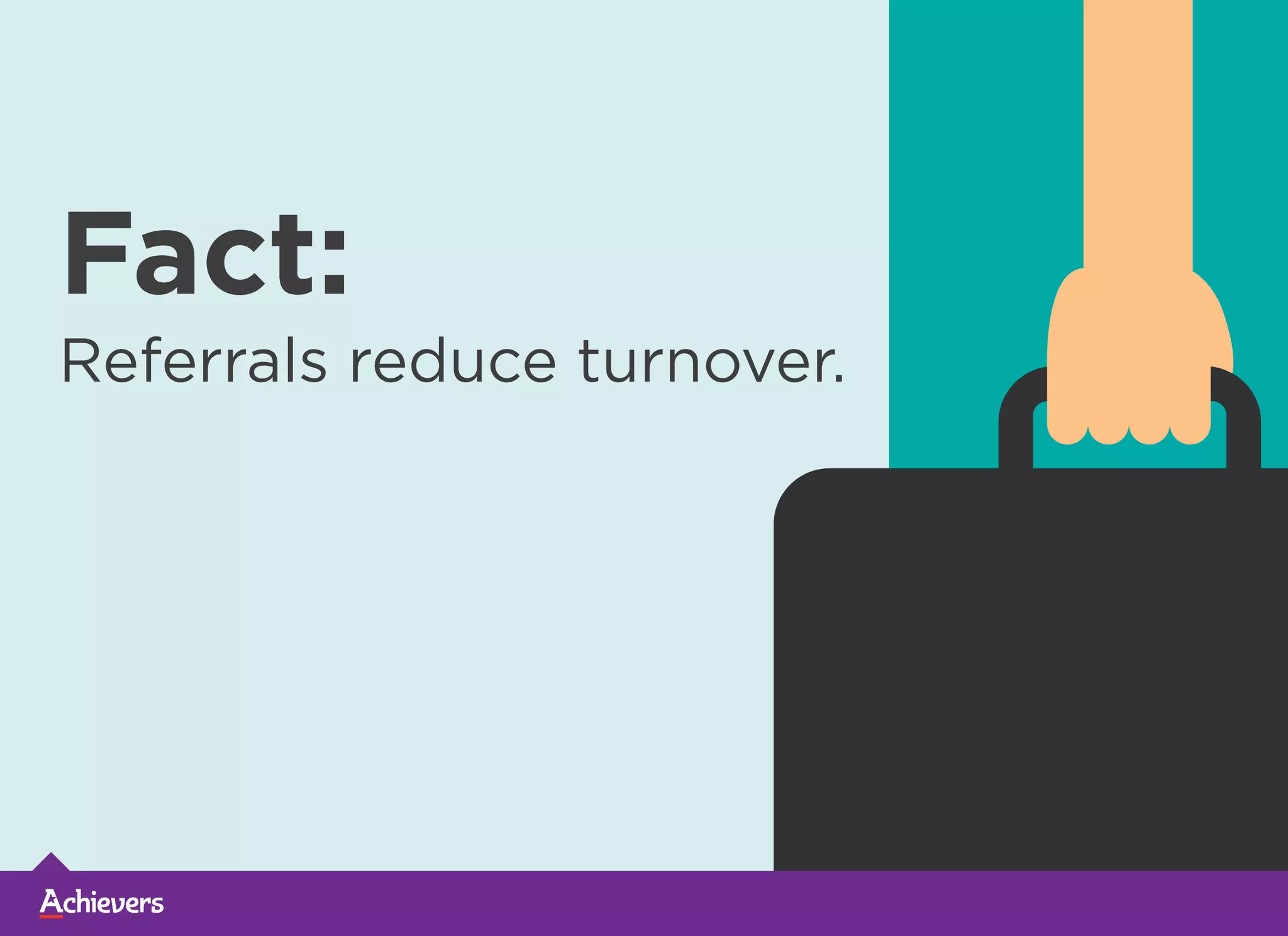 Fact:Fact:
Referrals reduce turnover.
 