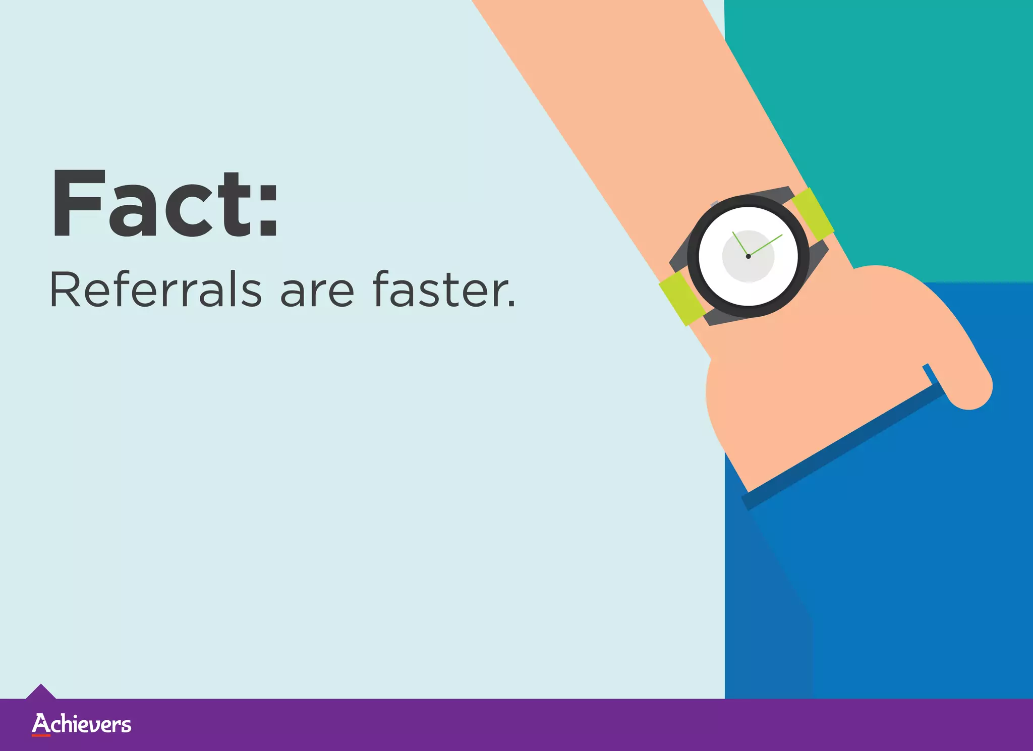 Fact:Fact:
Referrals are faster.
 