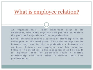 Employee relation