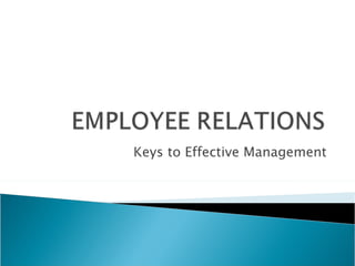 Keys to Effective Management 