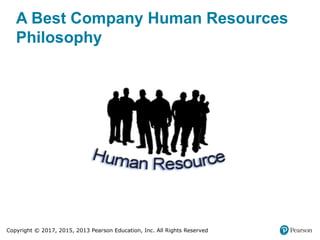 Copyright © 2017, 2015, 2013 Pearson Education, Inc. All Rights Reserved
A Best Company Human Resources
Philosophy
 