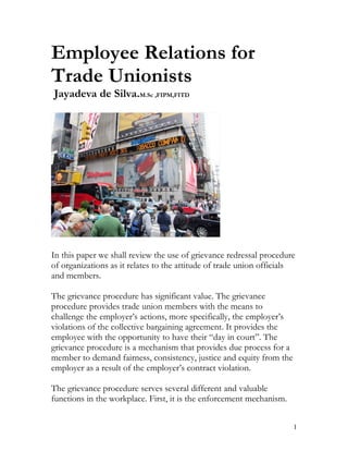 Employee relations for trade unionists
